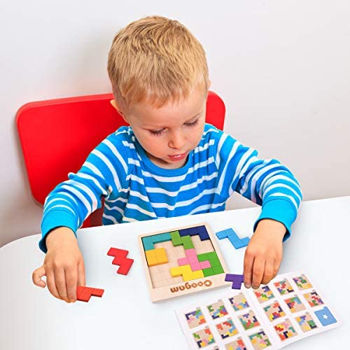 brain stimulation ab Coogam Wooden Puzzle Pattern Blocks Brain