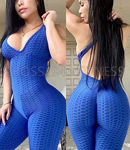 Piece Jumpsuit Sleeveless Yoga Pants Cross1946 Women Texture Sport Bodysuit Sleevesless One 9160