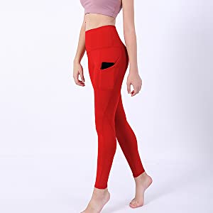 ODODOS Out Pocket High Waist Yoga Pants,Tummy Control,Pocket Workout Yoga Pant