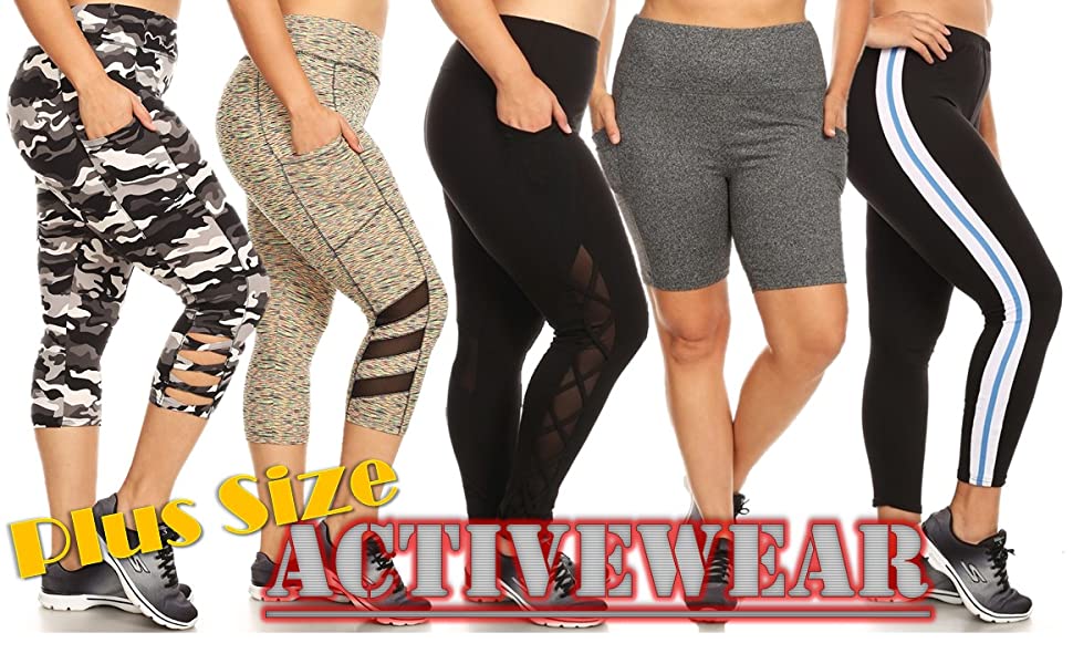 Plus Size Capris, plus size Yoga leggings,pocket leggings plus,Capri Yoga bottoms,plus size biker