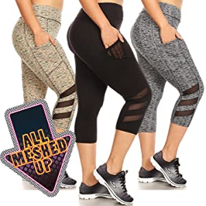 Plus Size Capris, plus size Yoga leggings,pocket leggings plus,Capri Yoga bottoms,plus size biker