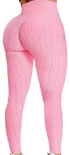 SEASUM Women High Waisted Workout Yoga Pants Butt Lifting Scrunch Booty Leggings Tummy Control Anti Cellulite Textured Tights 