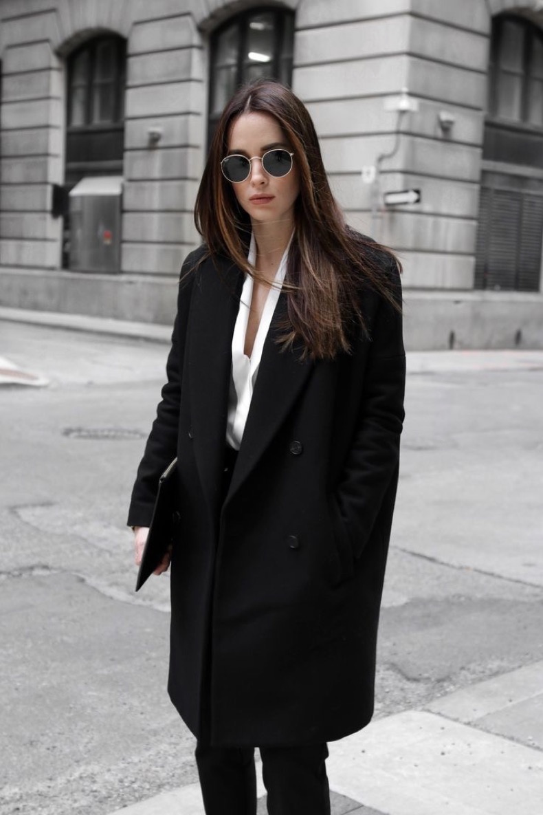 manteau noir look