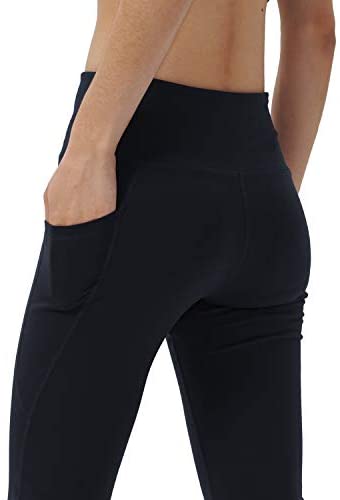 Keolorn Women's Bootcut Yoga Pants with Pockets High Waist Bootleg Yoga Workout Pants for Women 