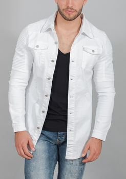 chemise blanche jean bleu homme