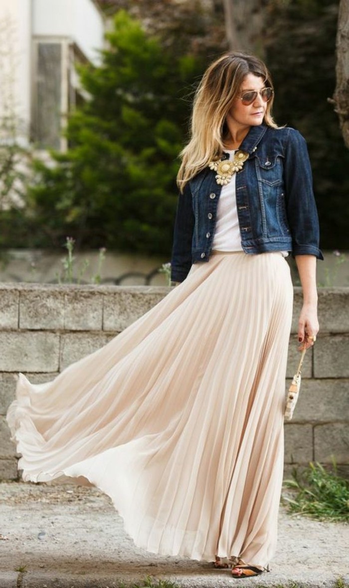 look jupe longue blanche