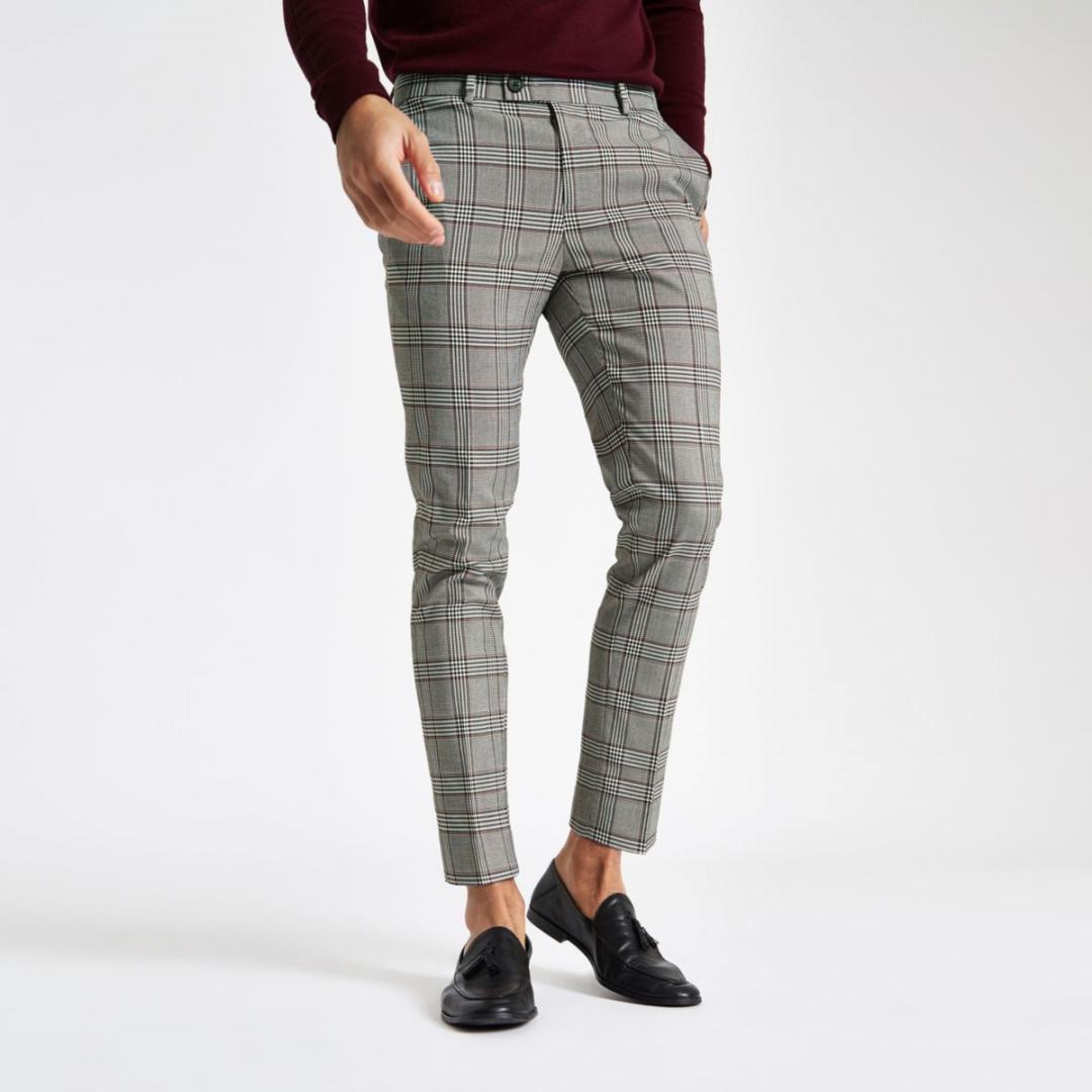 Pantalon Chino Homme Slim Fit Rayé - 70% Coton, 30% Lin - Élastique, Décontracté, Pour Bureau Et Loisirs
