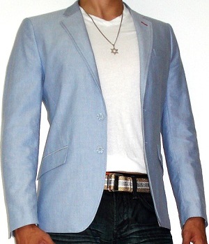 blue blazer with white t shirt