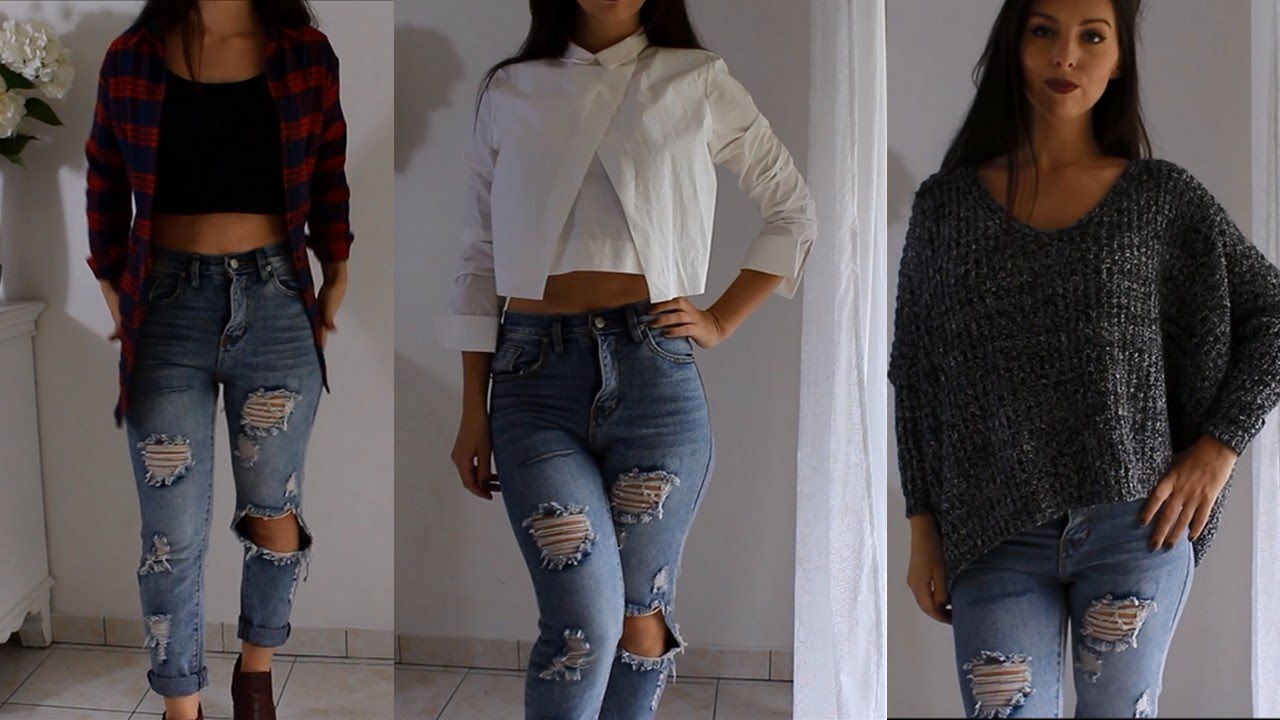 tenue hiver avec jean boyfriend