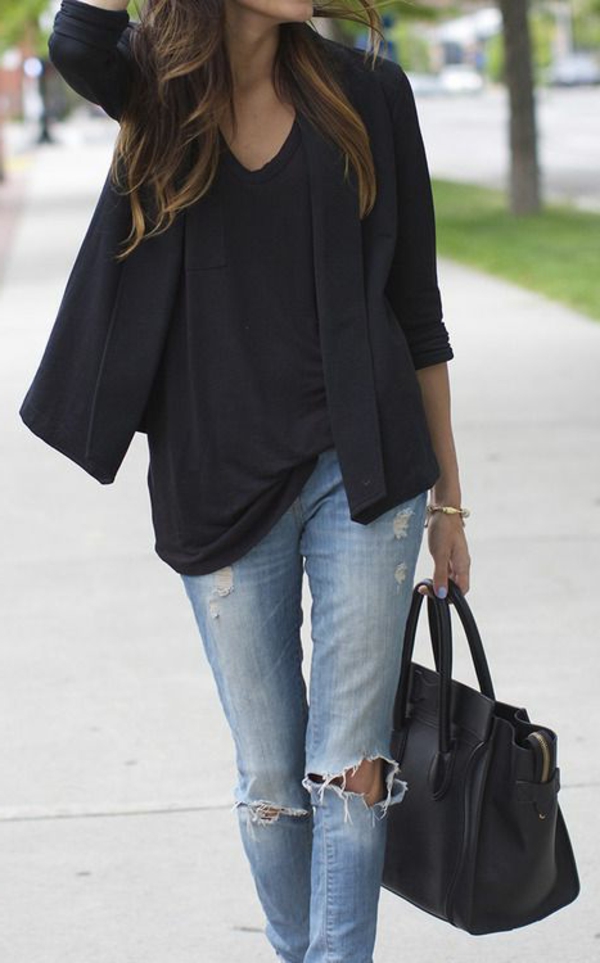 idee de tenue avec un jean noir