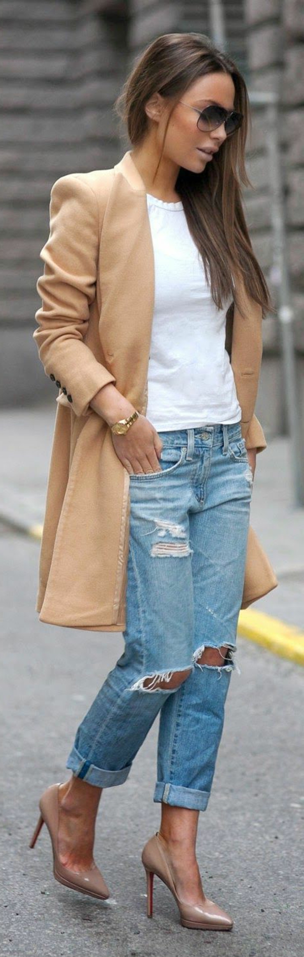 tenue hiver avec jean boyfriend