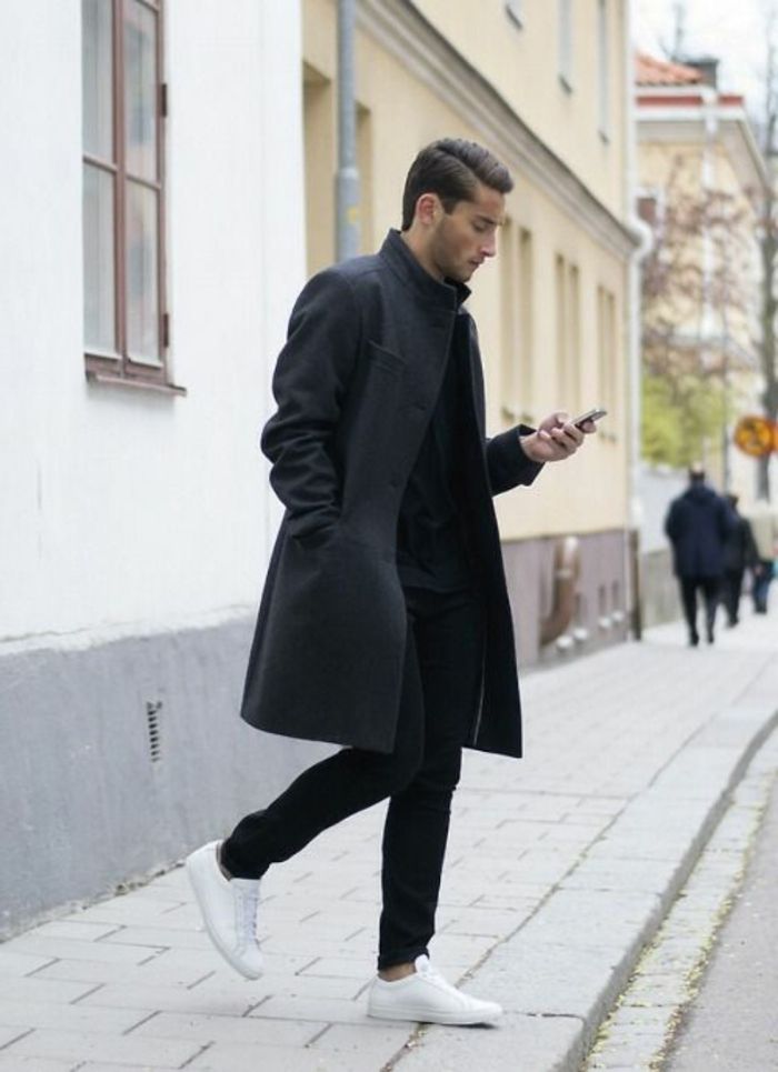 manteau noir look