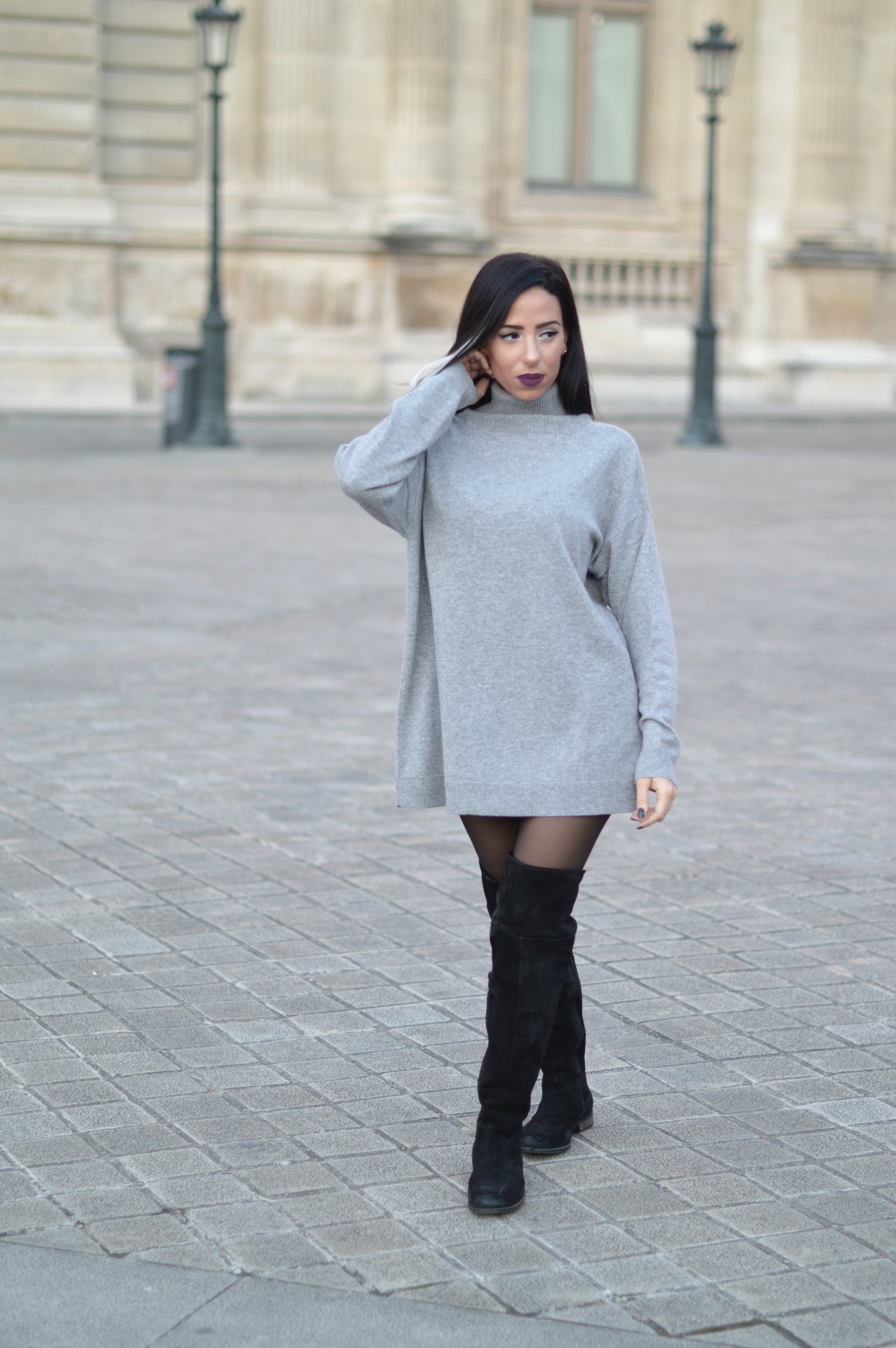 look cuissarde robe pull