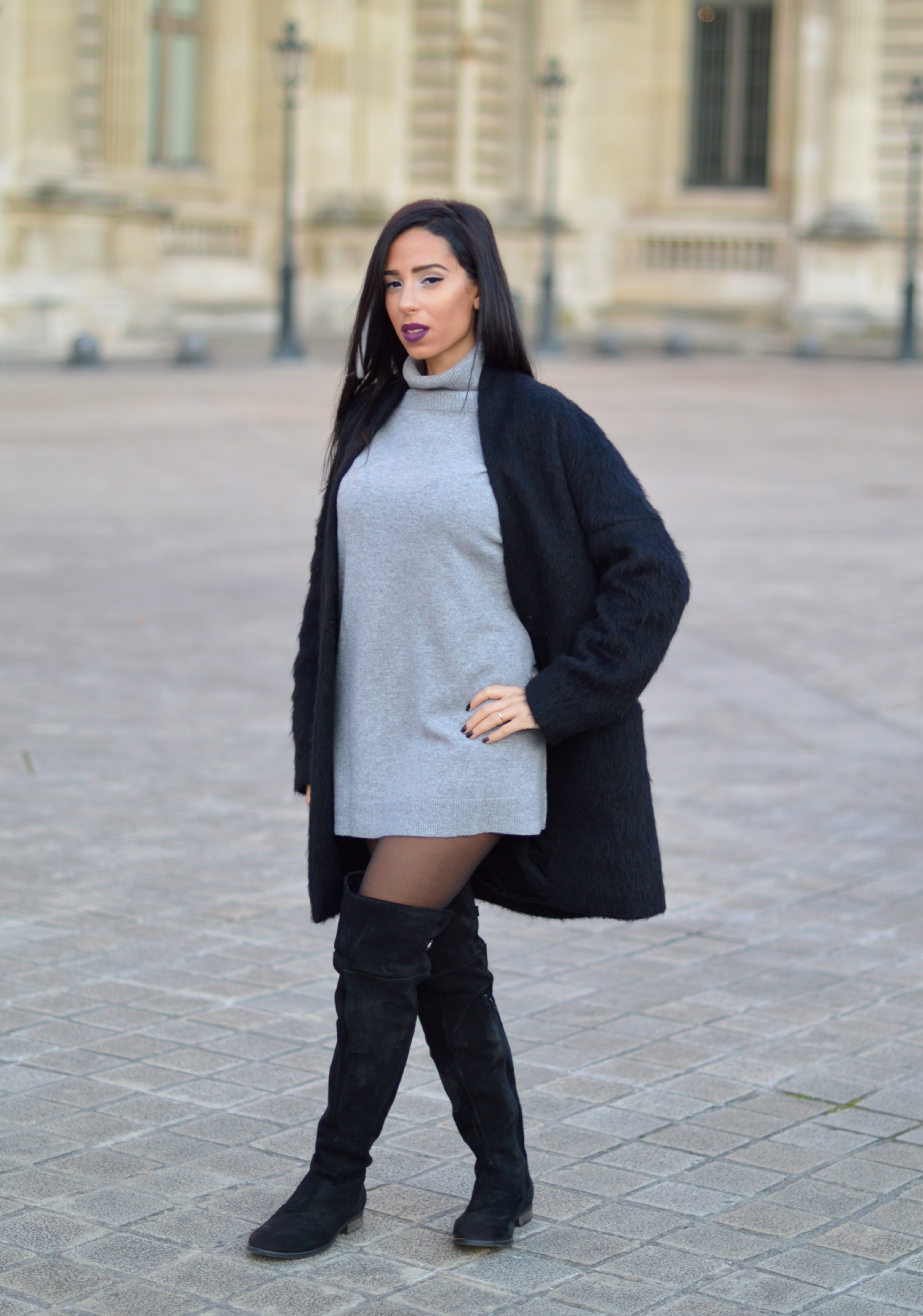 look cuissarde robe pull