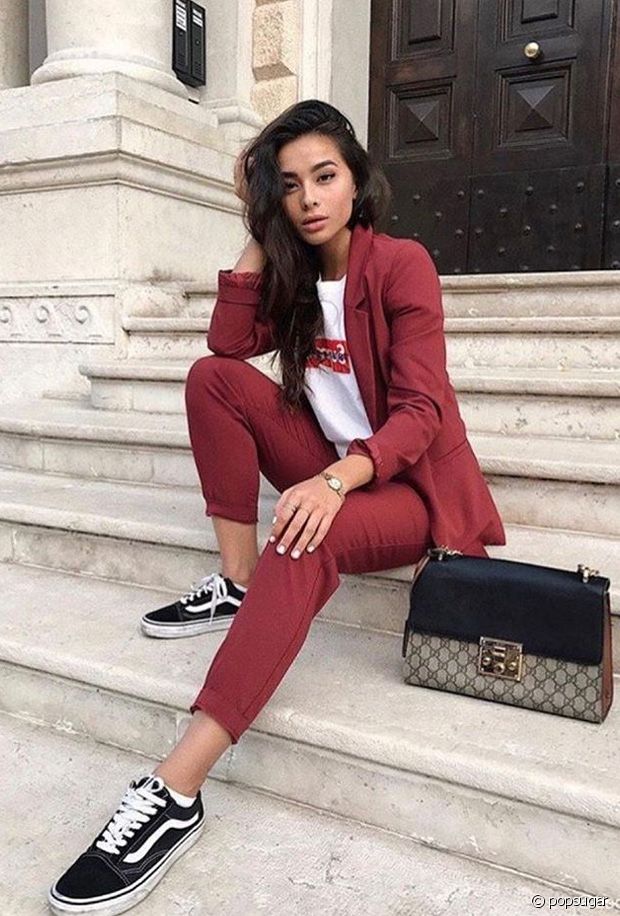 tenue avec chaussures bordeaux