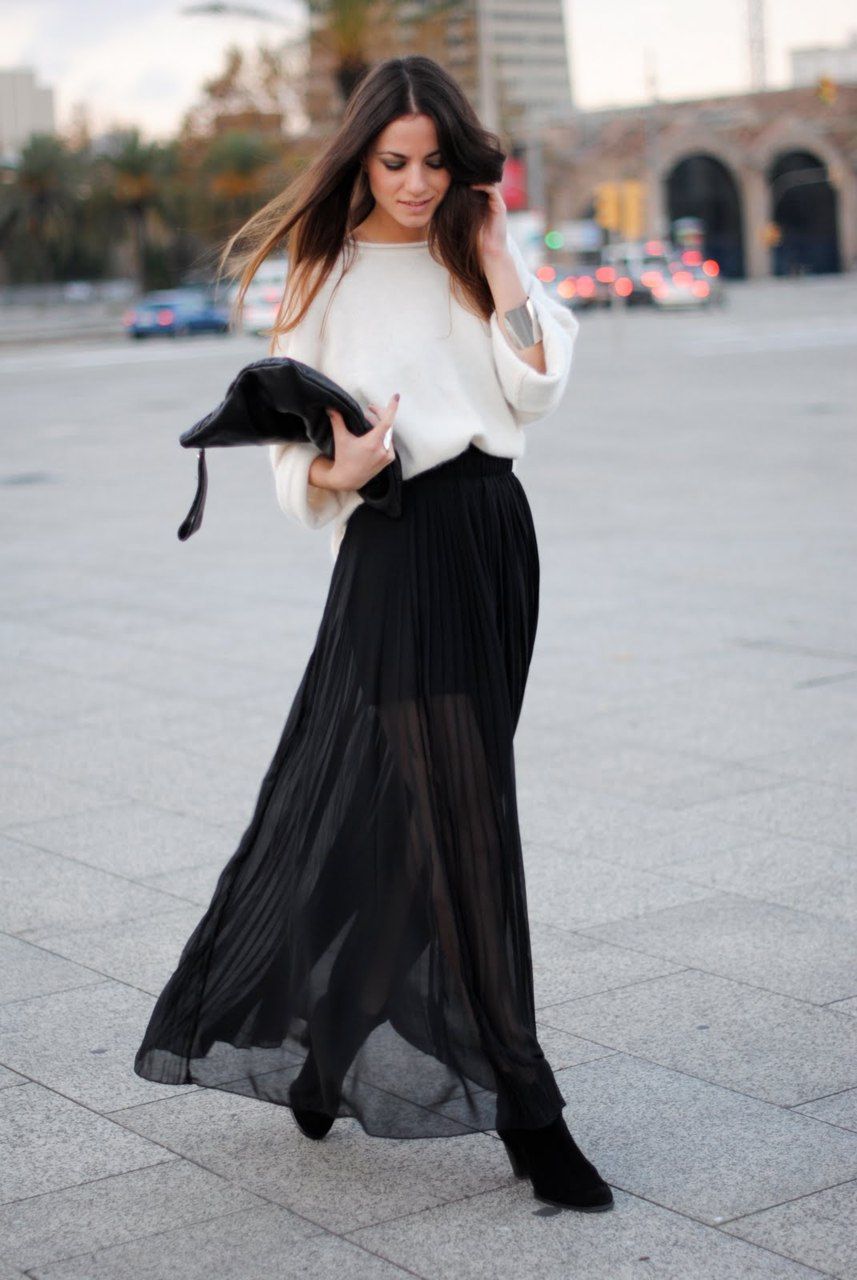 look jupe longue noire