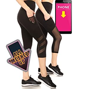 womens capris leggings,yoga capris leggings,leggings,sports leggings,phone pockets,mesh inserts,yoga