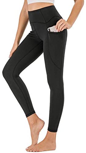 Non See-Through Workout Sports Leggings 4 Way Stretch Tights XDO High Waist Yoga Pants for Women with Pockets 
