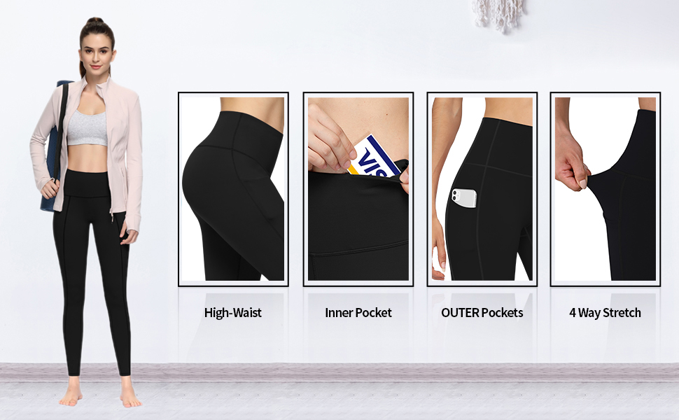 Yoga Leggings Pants with Pockets for Women