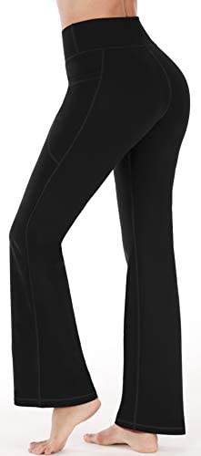 DIBAOLONG Womens Yoga Pants High Waist Bootcut Tummy Control Bootleg Power Flex Workout Leggings Non See-Through 