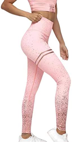 Womens Flex Fitness Workout Leggings Sports Gym Running Athletic Pants by E-Scenery Patchwork Mesh Yoga Pants 