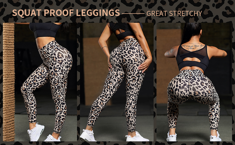 animal print workout leggings for women