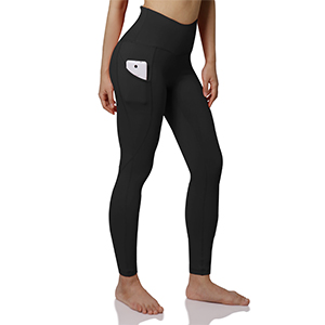 Full-Length Leggings with Back Pockets ODODOS Womens High Waisted Tummy Control Mesh Workout Pants 