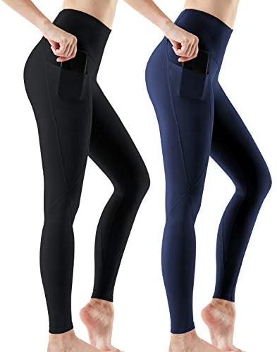 4 Way Stretch Non See-Through Workout Running Tights ATHLIO High Waist Yoga Pants with Pockets Tummy Control Yoga Leggings