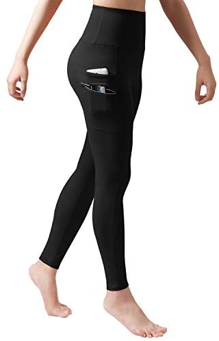 ODODOS Womens High Waisted Tummy Control Workout Pants Full-Length Leggings with Dual Pockets 