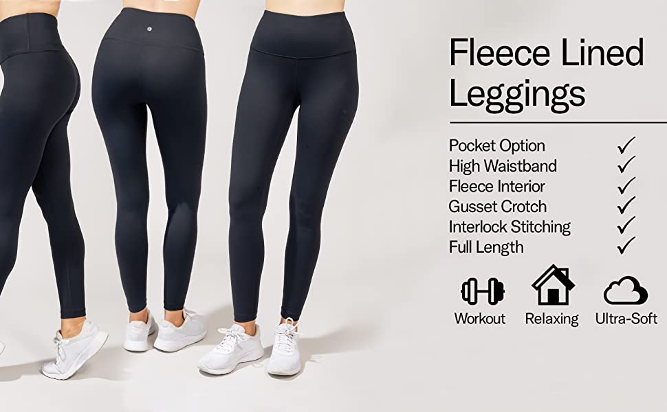 Yoga Pants 90 Degree By Reflex High Waist Fleece Lined Leggings 