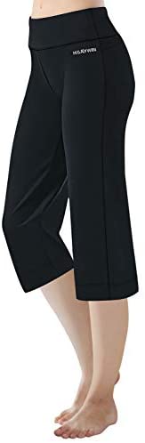 HISKYWIN 27”/29”/31”/33” Women Inseam Mid-Waist Straight Leg Yoga Pants Non-See-Through Workout Leggings Pockets