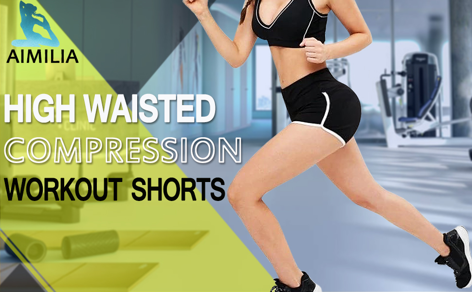 High waisted compression workout shorts