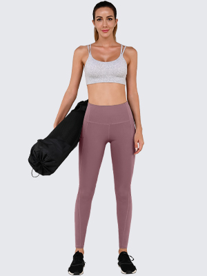 PHISOCKAT Women's Yoga Pants with Pockets High Waist Tummy Control Leggings Workout 4 Way Stretch Capri Yoga Leggings 