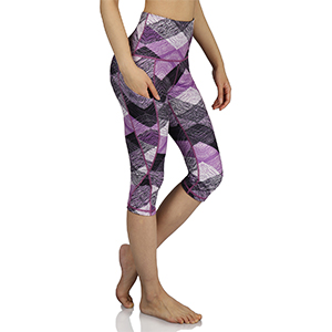 ODODOS High Waisted Out Pocket Printed Yoga Capris