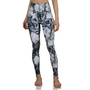 ODODOS Tummy Control Printed Yoga Pants with Hidden Pocket