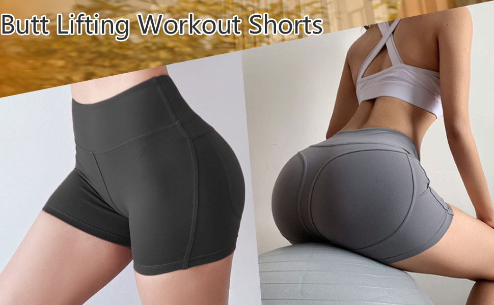 Yoga Shorts Women High Waist Biker Shorts Tummy Control Compression Shorts Booty Leggings Butt Lift