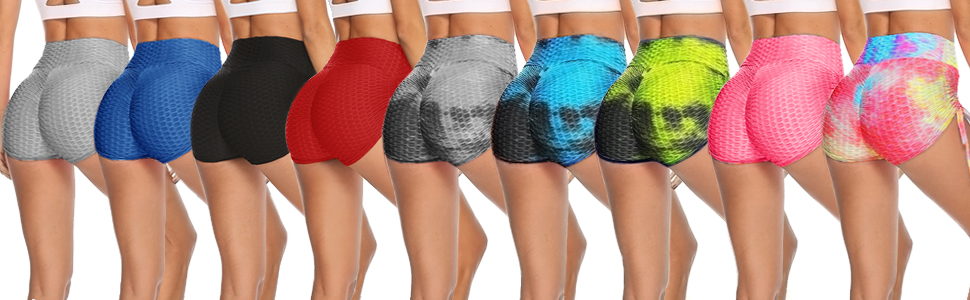 High Waisted Yoga Shorts for Women Drawstring Ruched Hot Pants Butt Lifting Running Tights