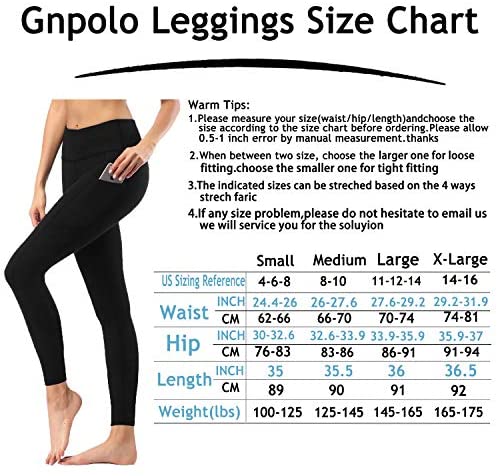 leggings for women with pockets plus size : Gnpolo Womens Black ...