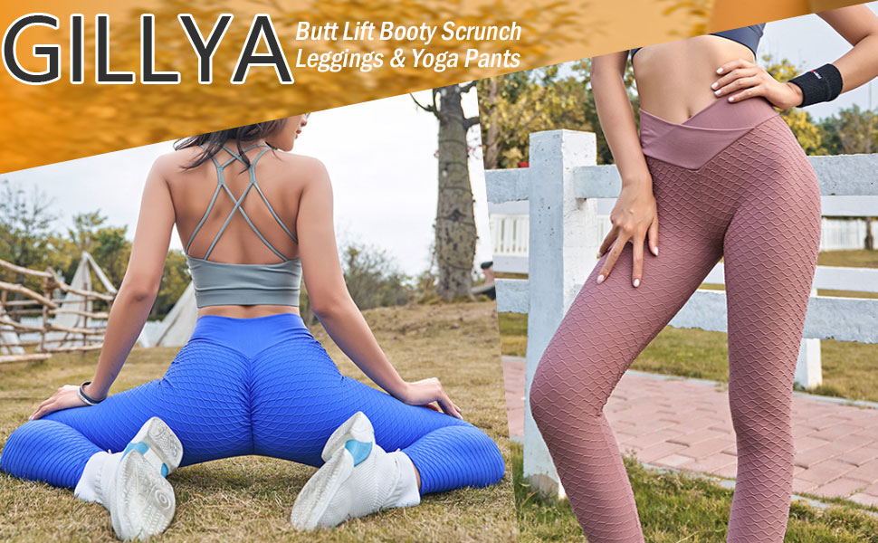 Leggings For Women High Waisted Butt Lift GILLYA Butt Lift Yoga Pants Ruched Butt Leggings