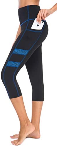 Neonysweets Women's Ladies Workout Leggings With Pockets Running Yoga Pants Ankle Length