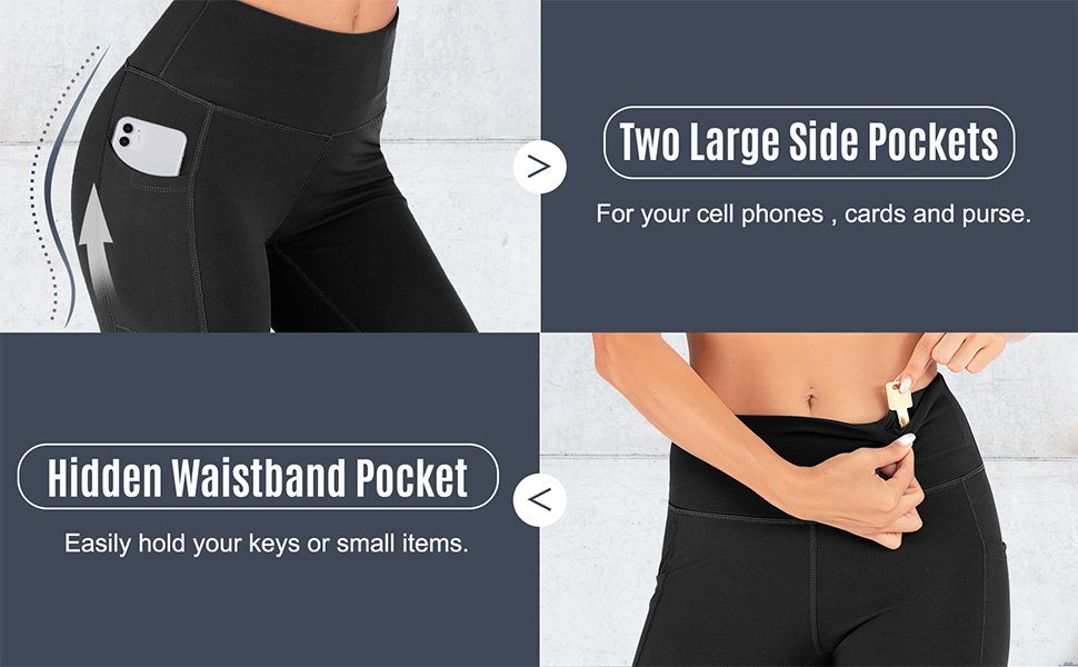 leggings with pockets for women pack of 2 : TOREEL Workout Leggings for ...
