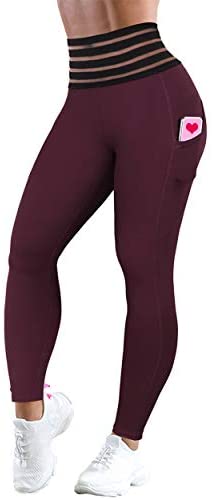 leggings for women butt lift with pocket capri : OMKAGI Women High ...