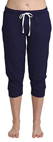 Jogger and Capri Length Available Blis Womens Yoga Workout Lounge Cotton Jogger Pant with Pockets and Drawstring 