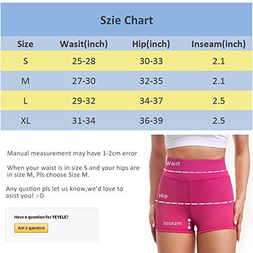 leggings shorts for women butt lift : YEYELE Yoga Shorts for Women 1 or ...