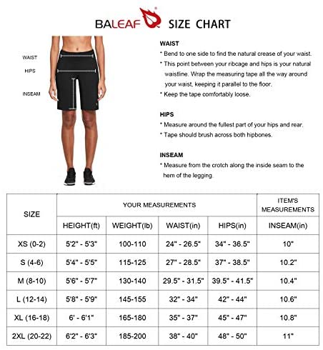 leggings for women short length cotton : BALEAF Women's 10'' Athletic ...