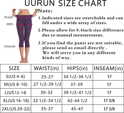 leggings for women with pockets purple : UURUN High Waist Yoga Pants ...