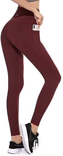 PEAK Womens High Waist Yoga Pants Ultra Soft Lightweight Non See-Through Pants Red