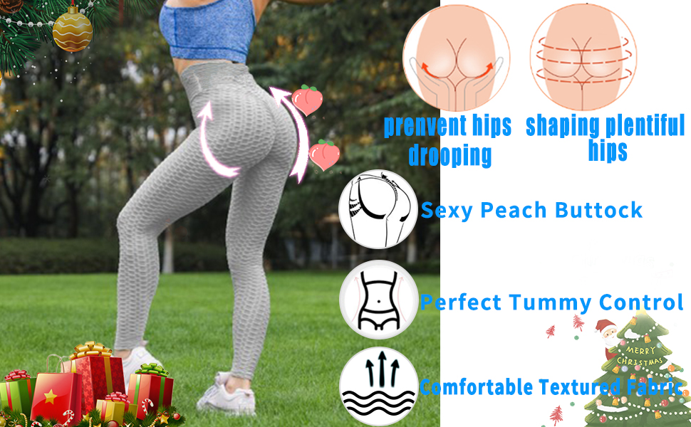 Murandick Booty Butt Lifting Leggings for Women Scrunch High Waist Textured Yoga Workout Pants