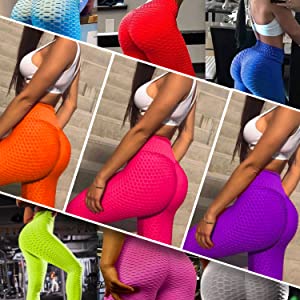 Konluesr Butt Lifting Anti Cellulite Leggings for Women High Waisted Yoga Pants Workout Tummy Control Sport Tights