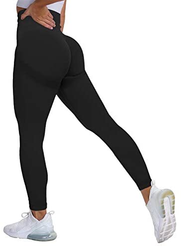 SZKANI Women Scrunch Butt Lifting Seamless Leggings Booty High Waisted Workout Yoga Pants Ruched Butt Tights 